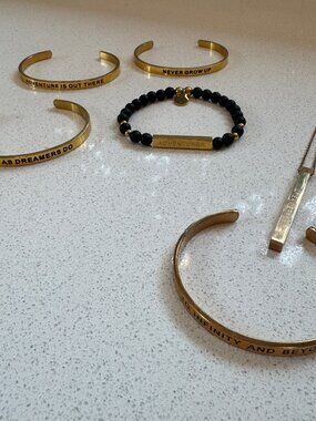 Lillian & Co. Disney Necklace, Cuff  & Beaded Bracelet Bundle (6 Pieces)